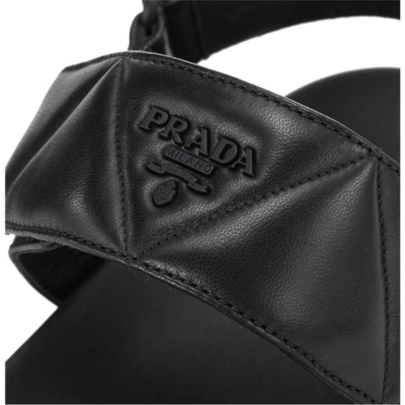 Prada Padded Quilted Leather Sport Black Sandals | Size 39 - Picture 5 of 15